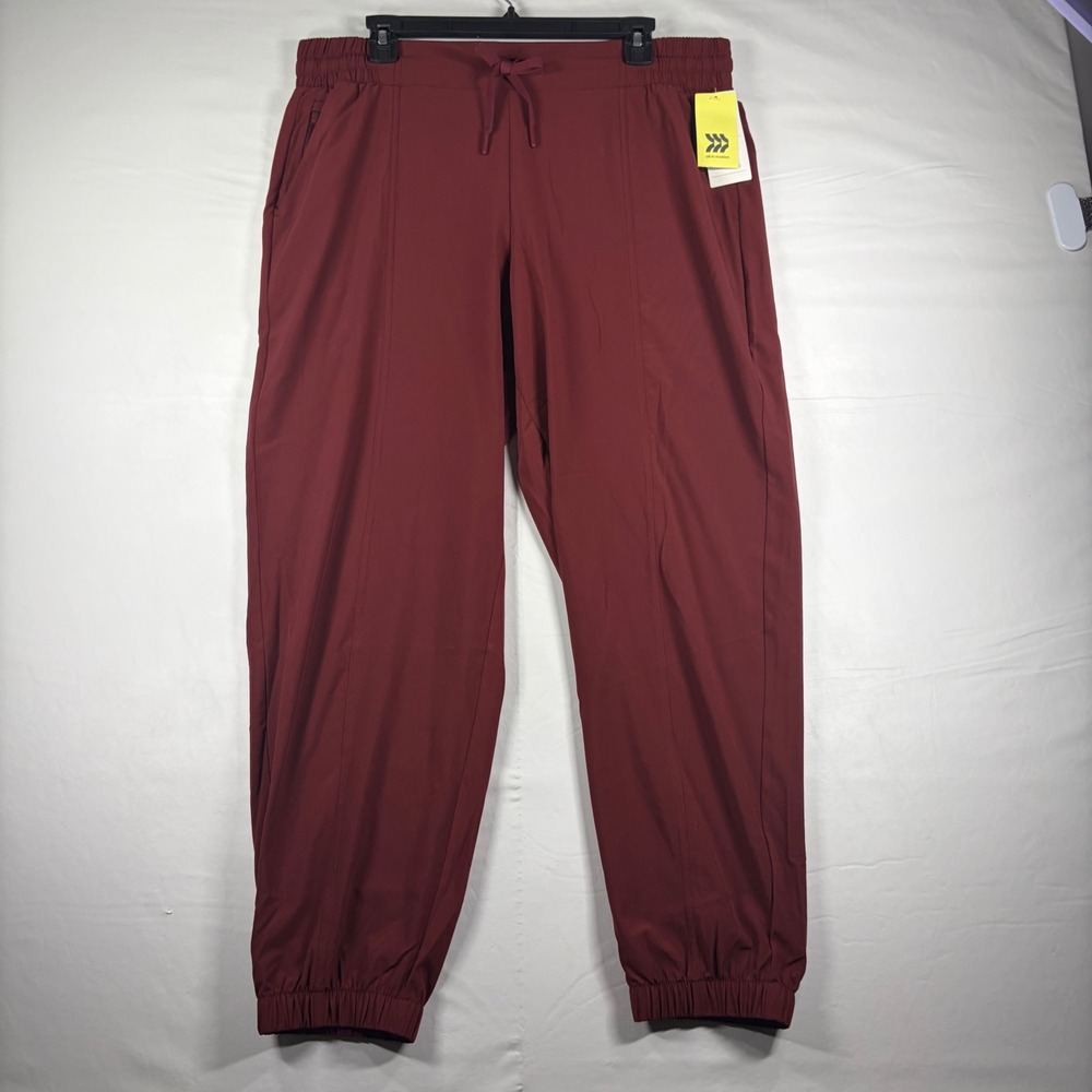 All in Motion Active Light Mid-Rise Jogger Maroon Red Large UPF 50+ New With Tag - Picture 2 of 15